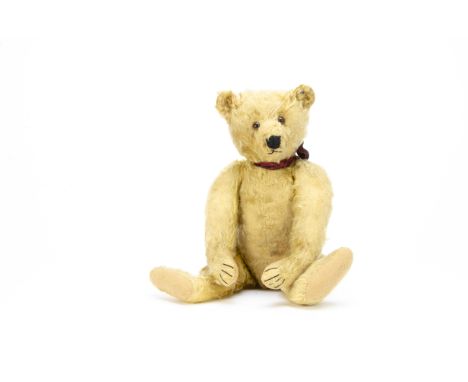 ’Rory’ a 1920s Steiff teddy bear, with golden mohair, brown and black glass eyes, pronounced muzzle, replaced black stitching