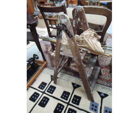 A set of vintage wooden steps