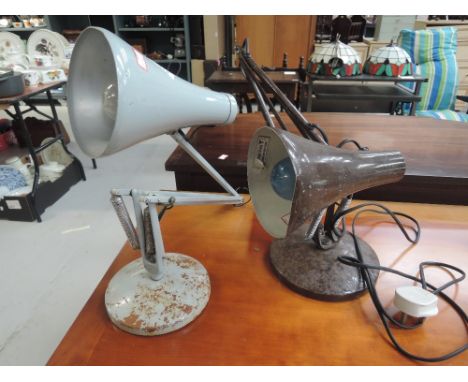 Two vintage anglepoise lamps