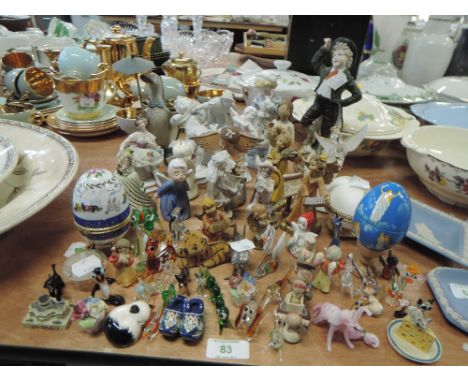 A selection of ceramic and glass figures and studies