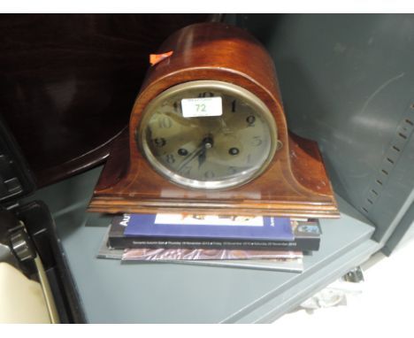 A mid century mantel clock and various vintage auction catalogues