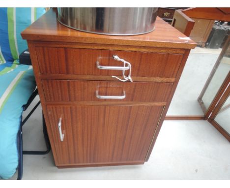 A vintage teak or sapele office cabinet 