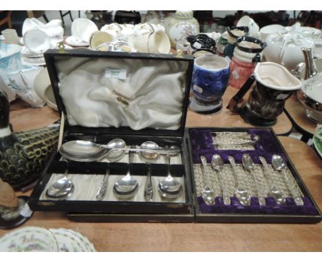 A selection of plated wares including spoon sets