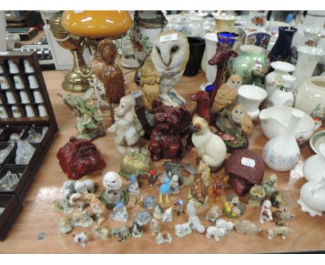 A selection of figures and figurines including Wade Whimsies