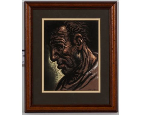 * PETER HOWSON OBE, ALEC (FROM THE SARACEN HEAD SERIES) pastel on paper, signed 27cm x 21cm Mounted, framed and under glass