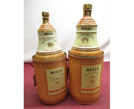 Two Bells Extra Special Old Scotch Whisky decanters 37.5cl and 75cl (2) 