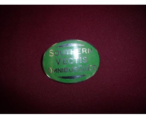 Large enamel Southern Vectis Omnibus Co Ltd cap badge by J.Fray Birmingham 