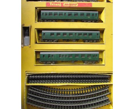 Boxed Minitrix 2202 Electric train set,  boxed Tri-ang T1 TT gauge Electric Train Set with Merchant Navy Class 4-6-2 locomoti
