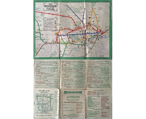 1911 London Underground POCKET MAP. Printed by Johnson, Riddle & Co Ltd, interesting features are the 3 stations at Hammersmi