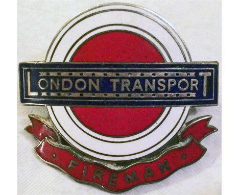 London Transport Central Buses "Fireman" CAP BADGE issued from the late 1940s onwards to the members of the Central Road Serv