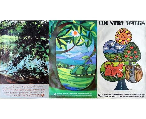 Original London Transport double royal POSTERS from the long-running series promoting the Country Walks booklets and comprisi