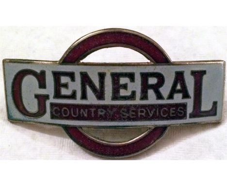 London General Country Services Driver's/Conductor's CAP BADGE in red and grey enamel, matching the fleetname of the country 