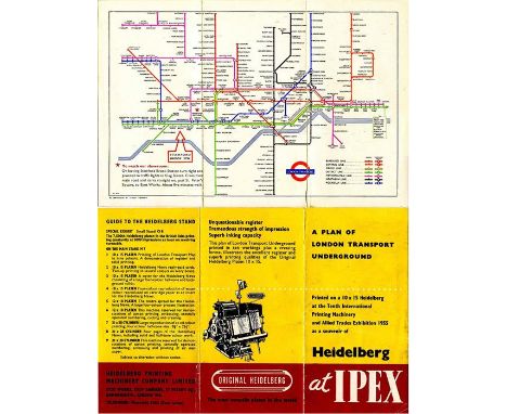 A special 1955 London Underground H C Beck POCKET MAP printed by the Heidelberg Printing Machinery Co Ltd (by permission of L