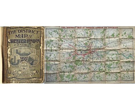 The "District" [Railway] MAP of Greater London & Environs, 2nd edition, undated but c1908 (shows Franco-British Exhibition). 