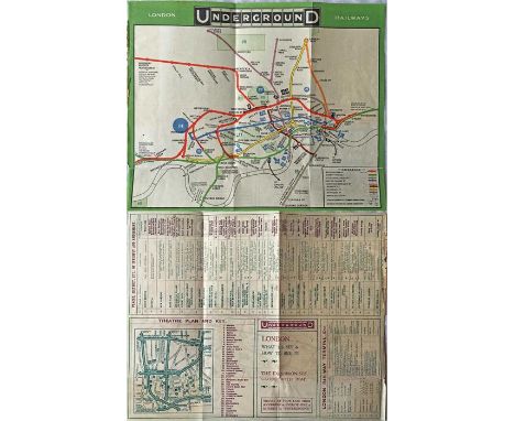 1909 London Underground POCKET MAP -'What to see & how to see it - The Excursionist's Guide with Map'. This was the first iss