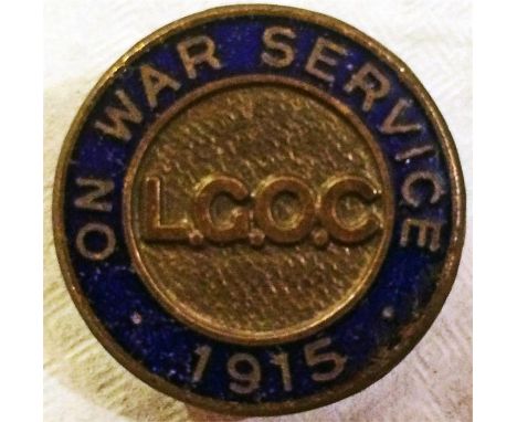 London General Omnibus Company 'ON WAR SERVICE' LAPEL BADGE issued during WW1 to staff who were regarded as being in a reserv