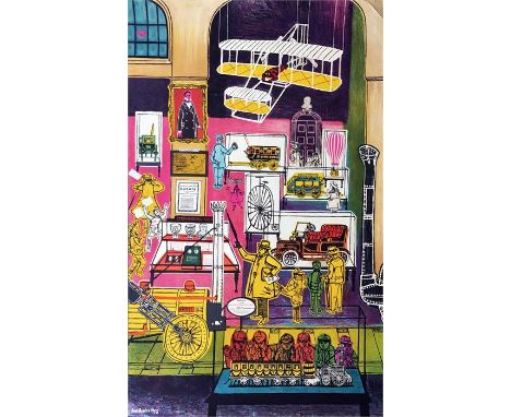 Original 1955 London Transport double royal POSTER "London's Museums" by Joan Beales about whom little is known but she desig