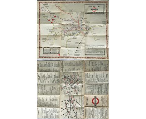 1923 London Underground MAP of the Electric Railways of London "What to see and how to travel". Designed by MacDonald Gill wi