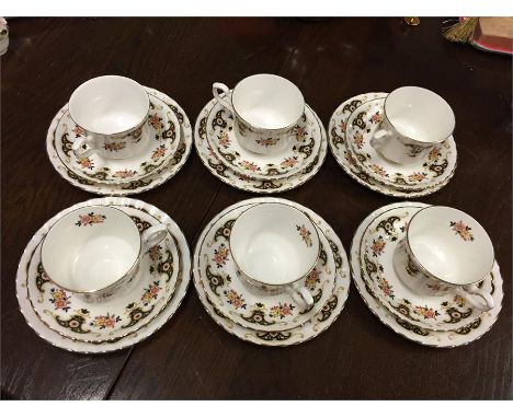 Royal Stafford tea set, 6 cups, saucers and plates