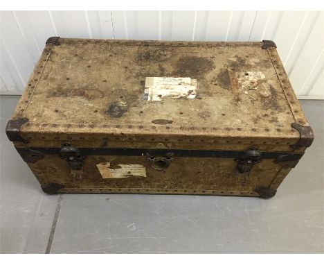 First world war American campaign trunk, used by French Doctor in ww2, before being given to British soldier and brought home