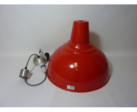 Red enamel centre light fitting D42.5cm