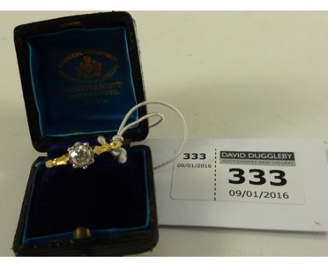 Vintage diamond solitaire ring stamped 18ct