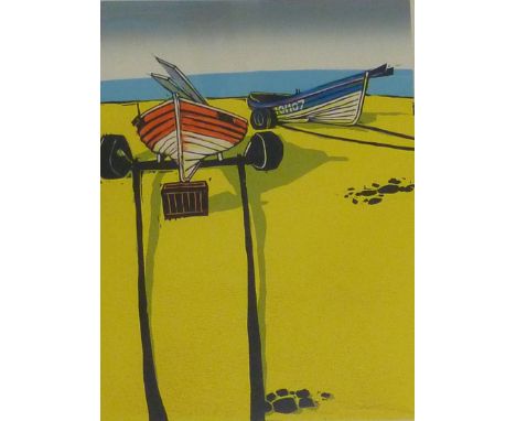 'Two Boats', Will Taylor limited edition screen print signed titled and numbered 5/50 in pencil 52cm x 38cm