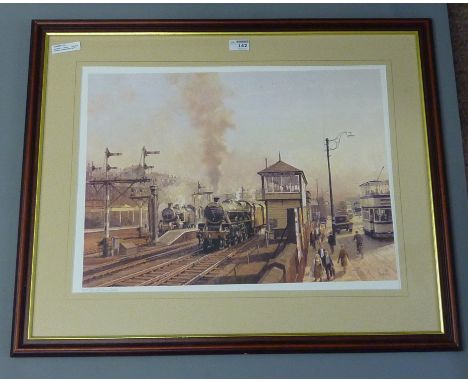 Sheffield North Junction, railway limited edition colour print no. 405/500 after Peter Owen Jones, signed on the mount 42cm x