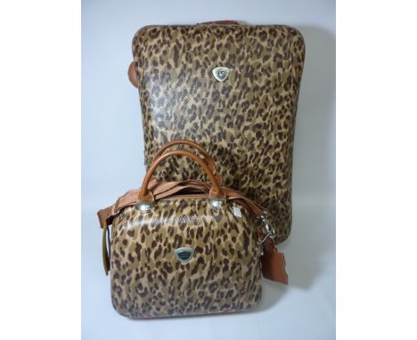International Traveller leopard print suitcase and flight bag (2)