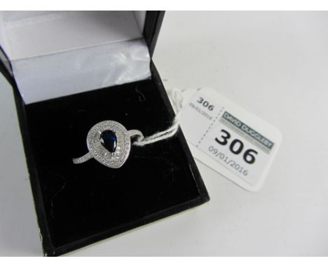 Pear shaped dress ring stamped 925