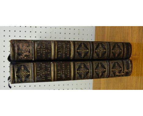 Conybeare & Howson, The Life and Epistles of St. Paul pub. Longmans, Brown, Green & Longmans, 1856, in two vols, full calf, w