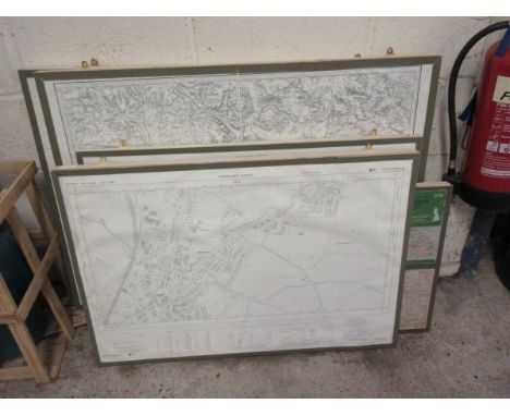 FIVE FRAMED ORDNANCE SURVEY MAPS OF WOODBASTWICK AND HORNING FERRY, ONE OF HOVETON, NORTH NORWICH AND EAST NORFOLK
