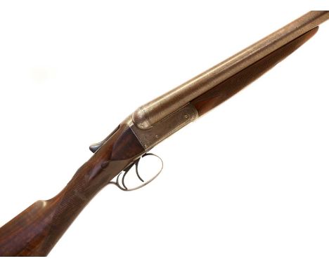 Fred M Diss Colchester 10 bore side by side shotgun, with substantial Damascus 30.5 inch barrels fitted with sling loops, 3 i
