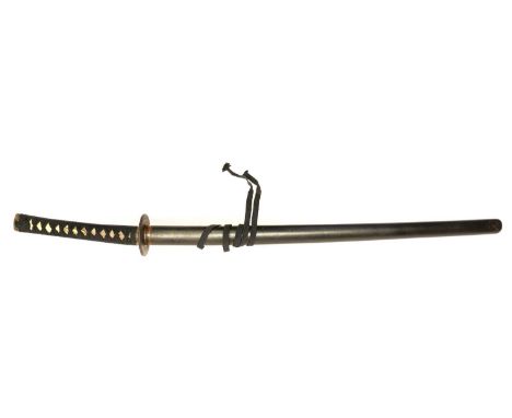 Japanese Shinto Katana, 65.5cm cutting edge, the tang signed Bushu Shimohara (No) Ju Yasu, probably Shimohara School circa 15