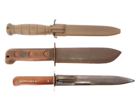 Survival knife, stamped with broad arrow mark, 84 and serial number 1278214, together with a Glock knife / bayonet and and a 