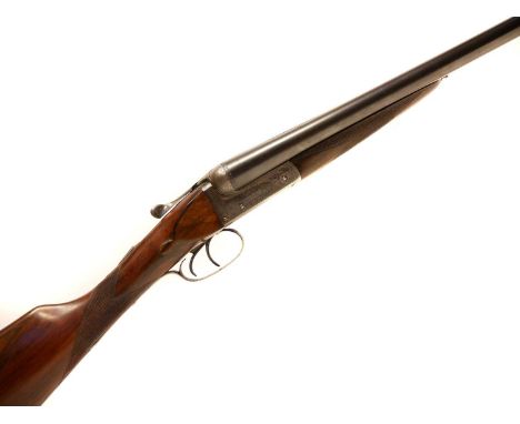 Cased Watson Brothers 12 bore side by side shotgun, 30 inch barrels engraved 'Barrels by John Dickson & Sons Edinburgh' choke