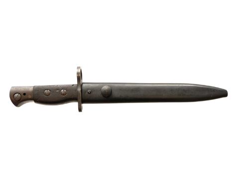 Lee Enfield No.5 'Jungle Carbine' bayonet and scabbard, marked WSC for Wilkinson and stamped with production code 294 and bro
