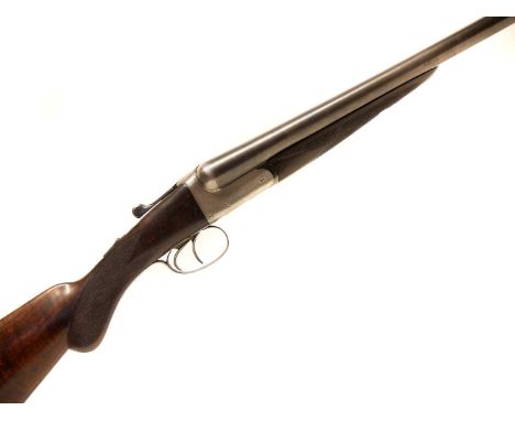 Lincoln Jeffries 12 bore side by side shotgun, 28 inch sleeved barrels choked 1/2 and 3/4, chequered figured pistol grip stoc