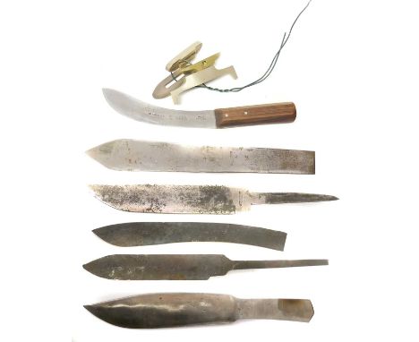 Collection of Middleton part forged blades two stamped J. E. Middleton Rockingham Street, Sheffield, also four guards and a G