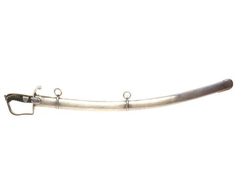 1796 pattern light cavalry reproduction sabre and scabbard. 20th century. 98cm long