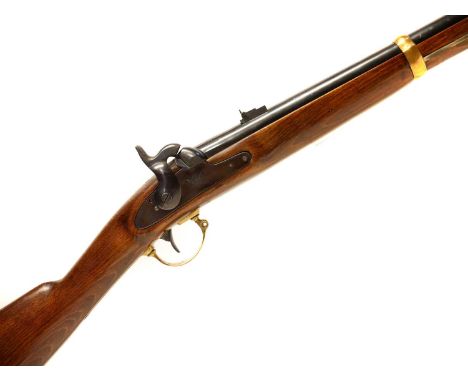 Antonio Zoli 20 bore percussion shotgun, modelled after a Remington 1863 Zouave rifle, 33inch barrel fitted with folding leaf