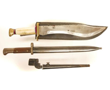 Two bayonets, to include a Czech M1924 bayonet and scabbard stamped TGF and ES48, a Lee Enfield No.4 spike bayonet and scabba