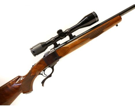 Ruger No.`1 . 223 falling block rifle, 24 inch barrel, figured chequered stock, serial number 133-20223, fitted with Nikko St