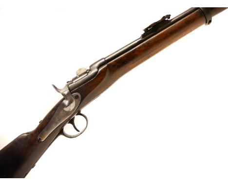 Werndl M.1867 11mm rifle, 33 inch barrel with folding ladder sight and bayonet lug, rotating breech, the lock stamped 368. Se