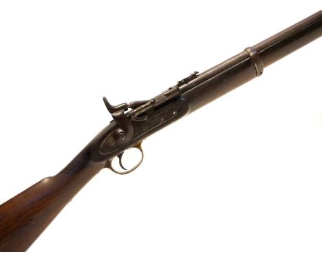 Enfield .577 Snider artillery carbine, 21.5inch barrel fitted with folding ladder sight attached with two barrel bands one wi