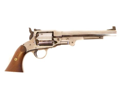 Euroarms .44 percussion revolver, made as a copy of a Rogers and Spencer, 7.5inch octagonal barrel stainless steel finish, se