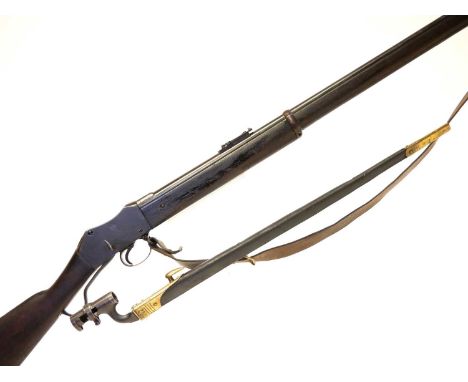 Enfield Martini Henry MkII .577/450 rifle, 32inch barrel fitted with ladder rear sight and secured by two bands incorporating