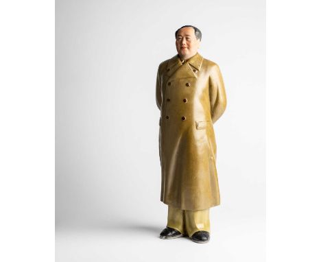 A CHINESE PORCELAIN FIGURE OF CHAIRMAN MAO, JINGDEZHEN, CIRCA 1966-76 well modelled, standing with hands held behind his back