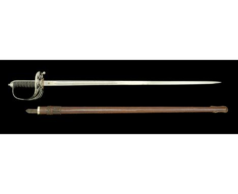 Rifle Brigade Officer’s sword. A refurbished Victorian example with an 82.5 cm straight steel blade sword by ‘R. Sexton & Son