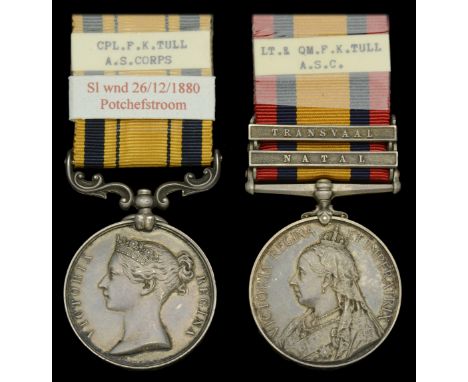 Pair: Lieutenant and Quartermaster F. K. Tull, Army Service Corps, who was slightly wounded in the neck at Potchefstroom on 2